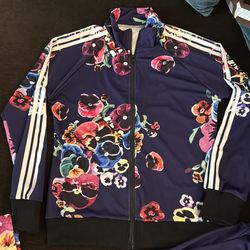 Purple floral track suit