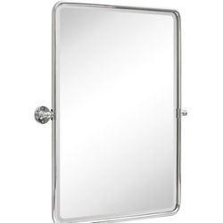 Tehome 27x35 Farmhouse Chrome Pivoting Mirror