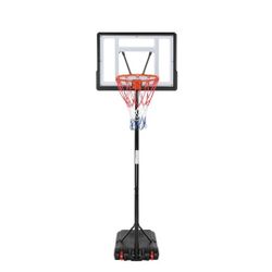 Ktaxon 33 In. Portable Basketball Hoop Stand, 6.5-8 Ft Adjustable Basketball Goal System, With PVC Backboard Indoor/Outdoor