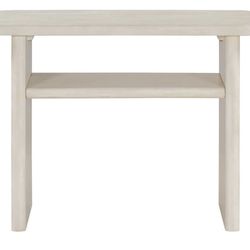 High-End Gray Wash Console Table – Minimalist Solid Wood Entry Table
