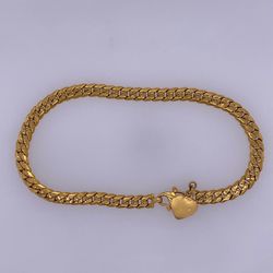 22k Yellow Gold Vintage Cuban Link Bracelet