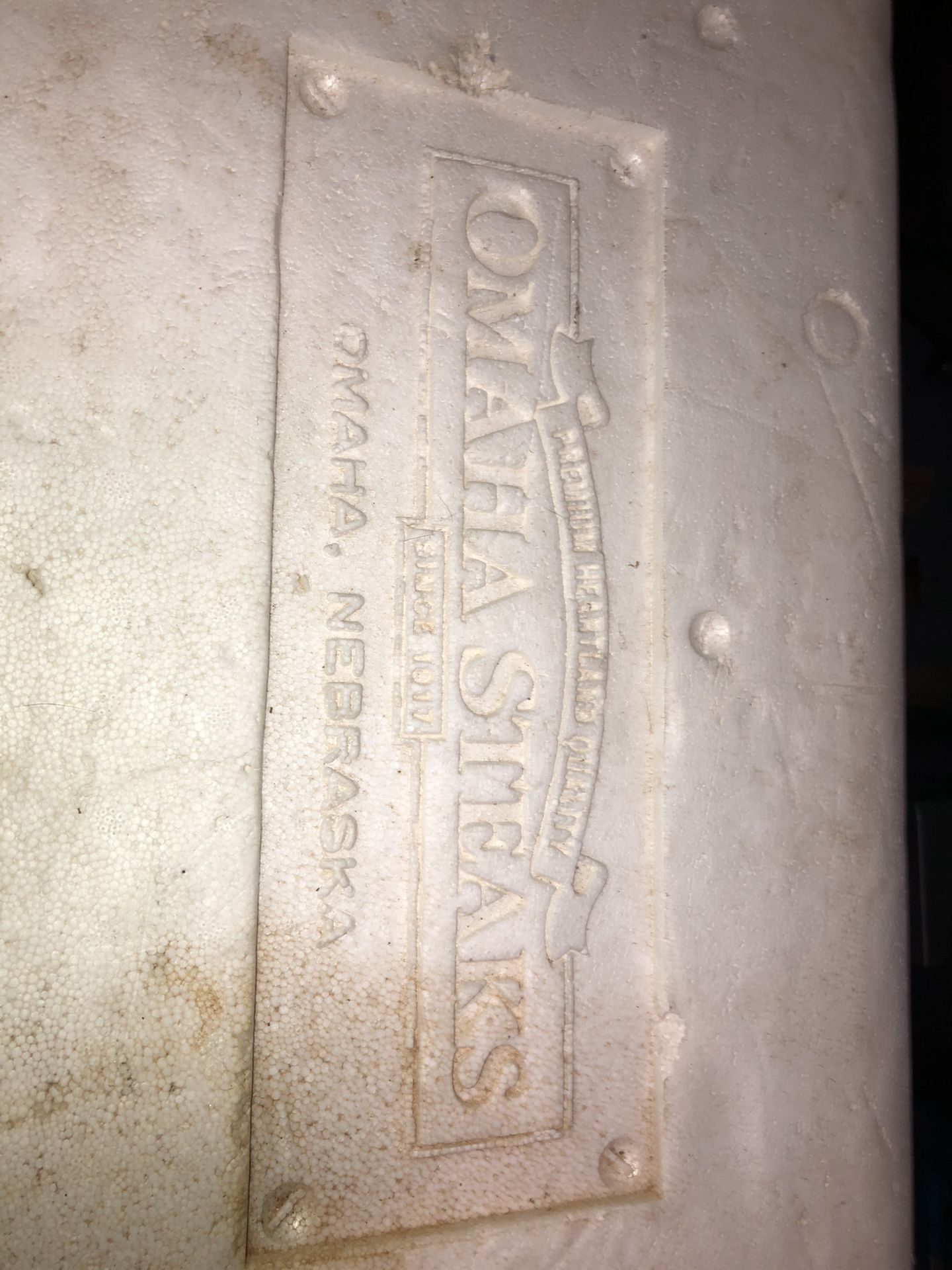 OMAHA STEAK COOLER / STYROFOAM