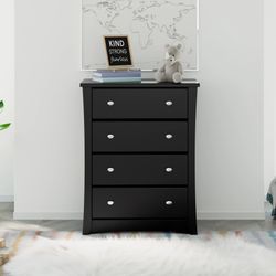 Storkcraft Crescent 4 Drawer Modern Vertical Dresser Black Black - 4 Drawer