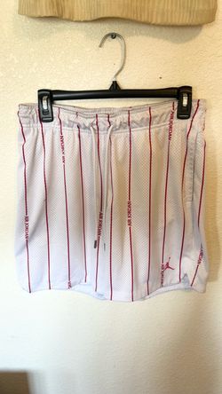 Jordan bball shorts white w/ red stripes size small