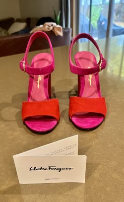 Salvatore Ferragamo Aede Suede Flare Heel