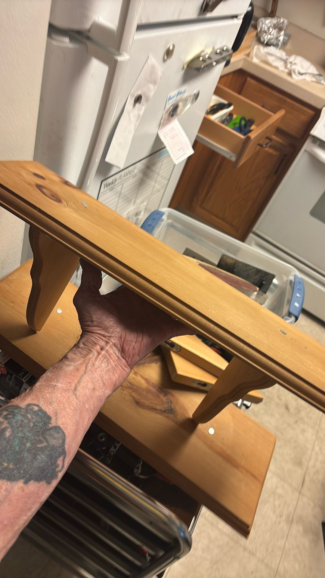 Two Pine shelves 22 inches long by 8 inches wide