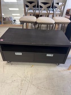Dark Brown TV Stand with Drawers on Wheels