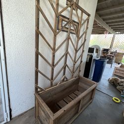 Rustic Garden Bed, With Trellis 