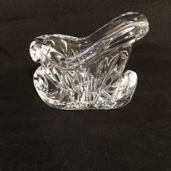 Vintage Santa’s Sleigh Heavy Crystal Tea Candle Holder/Candy Dish