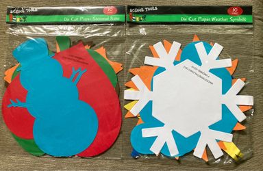 Die Cut Paper Weather and Seasonal Symbols-NEW