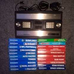 Mattel Intellivision Console + 20 Games Tested and Working See Pics 