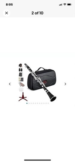Vangoa Bb Clarinet, B Flat Beginner Student Clarinet Bb Silver-Plated for School Band Orchestra with Hard Case, Stand, Cleaning Kit, Barrels, Gloves, 
