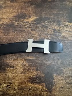 Hermès H Buckle Black Leather Belt