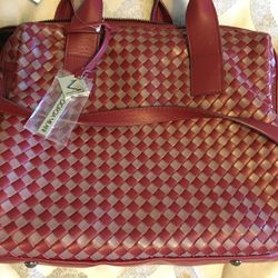 Giorgia Milani Burgundy Leather Tote Bag