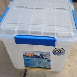 Ezy Storage Totes 50L/52.8 QT Water Proof Clear Latch Tote IP67