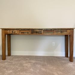 Handcrafted Solid Wood Nepal Console Table 70-inch