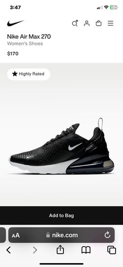 NIKE -Women AIR MAX 270 PERFECTLY  NEW - color Black Royal Pulse - Size 9.5