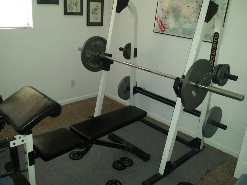 Club Weider 350 weight bench with Squat rack