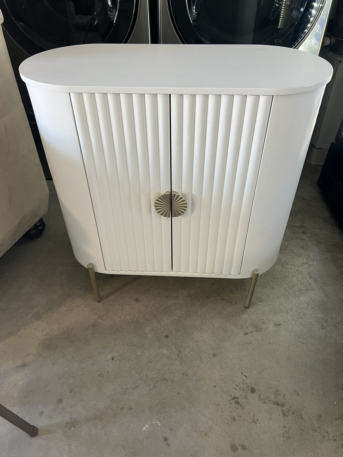 Modern White Shelf Desk Cabinet