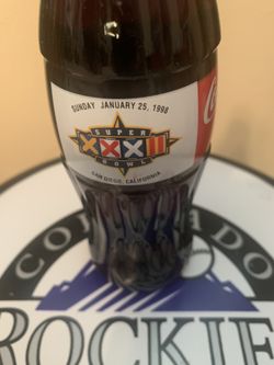 SUPERBOWL 33 COMMEMORATIVE COKE COLA BOTTLE