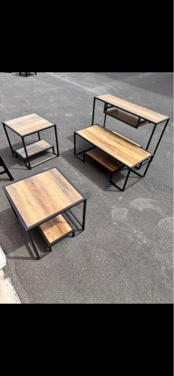 Coffee table side table plus addition table