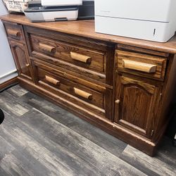 Solid Wood Office Credenza / Sideboard Cabinet