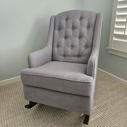 Gray Upholstered Rocking Chair