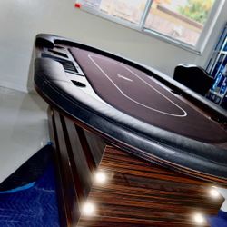 Brand New Poker Table With Lights And Chip Holder 