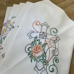 Hand Embroidered Flour Sac Towels