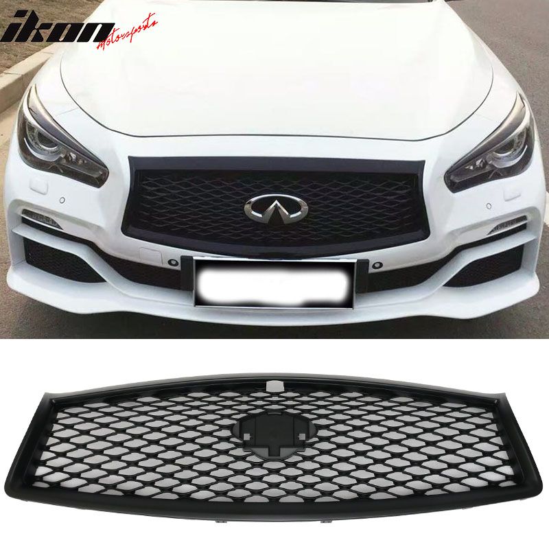 Fits 2014-2017 Infiniti Q50 Sedan Eau Rouge Concept Mesh Grille in MATTE Black
