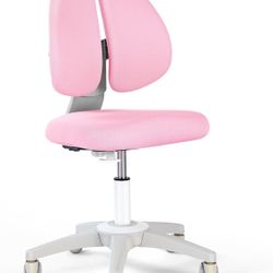 Height Depth Adjustable Kids Study Desk Chair Ergonomic 360° Computer Chair Pink