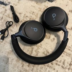 Soundcore by Anker, Space One, Active Noise Cancelling Headphones, 2X Stronger Voice Reduction, 40H ANC Playtime, App Control, LDAC Hi-Res Wireless Au