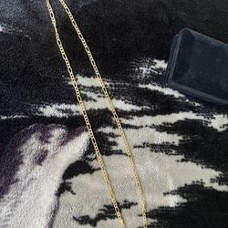 10kt Gold Diamond Cut Figaro Chain 