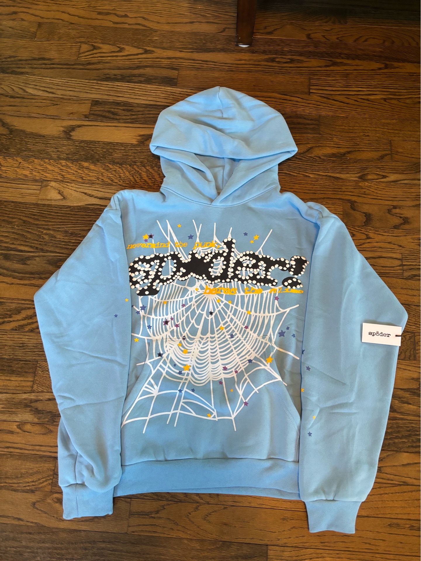 Blue SP5DER hoodie