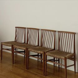 Vintage Danish Mid Century Wood Dining Chairs
