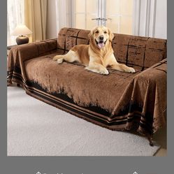 Akpgq Boho Anti-Slip Couch Cover Soft Pet-Friendly Sofa Cover For Dog Chenille Couch Cover Multi-Use Furniture Protector Cover Washable (Liuguang-Brow