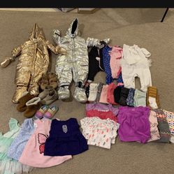 Lot Of Girl Clothes Size 3m-12m , shoes 5,6