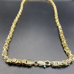 14K Stamped Byzantine Cuban Chain 24IN 5.5MM 