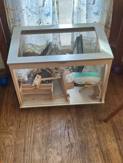 Hamster cage and various critter toys, wheel water bottle and many other things make offer