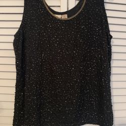 Chance Encounters Size M Black Sequin Blouse