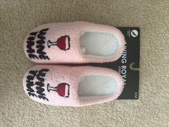 Pink wine-time slippers (new with tag)