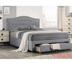 Modern Queen Size Platform Bed with Storage Drawer. Mattress Sold Separately 