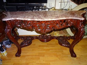 Over 6 Ft Italian Marble Table 