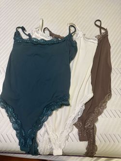 Suuksess Lace Square Neck Double Lined Bodysuit Trio