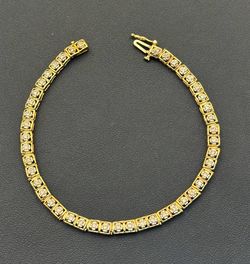 Jewelry 10k yellow gold Diamond 0.6CTW  tennis bracelet 7”