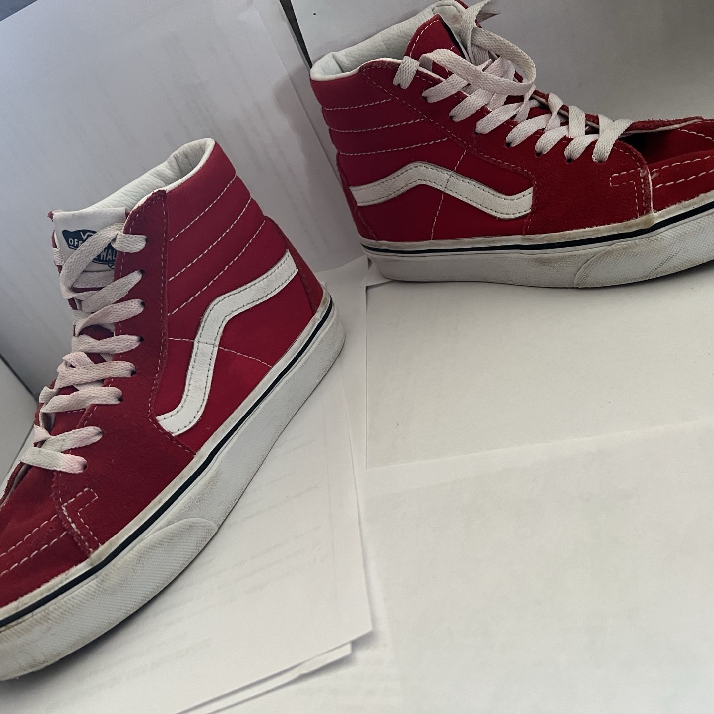 Vans Kids Suede, High Top Red