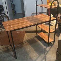 Desk With Bookshelf 