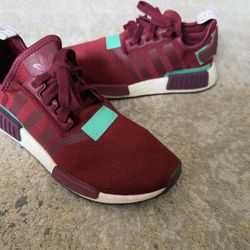 Authentic Adidas R1 NMD Burgundy Green Size 8 1/2 In Woman’s, Not Yeezy 350, Foam Runners, Slides 