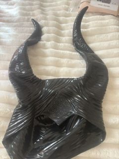 NEW-costumes adult black horn head cap