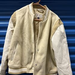 Universal Thread Unisex Adult French Toast/ White Letterman Jacket Size XL